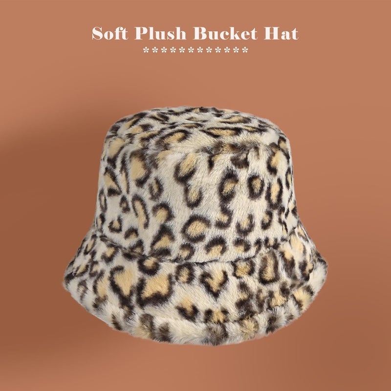Yonchic Store Winter Soft Faux Fur Plush Bucket Hat, Lovely Fisherman Cap, Fashion Outdoor Thick Warm Sun Cap for Women - Image 3